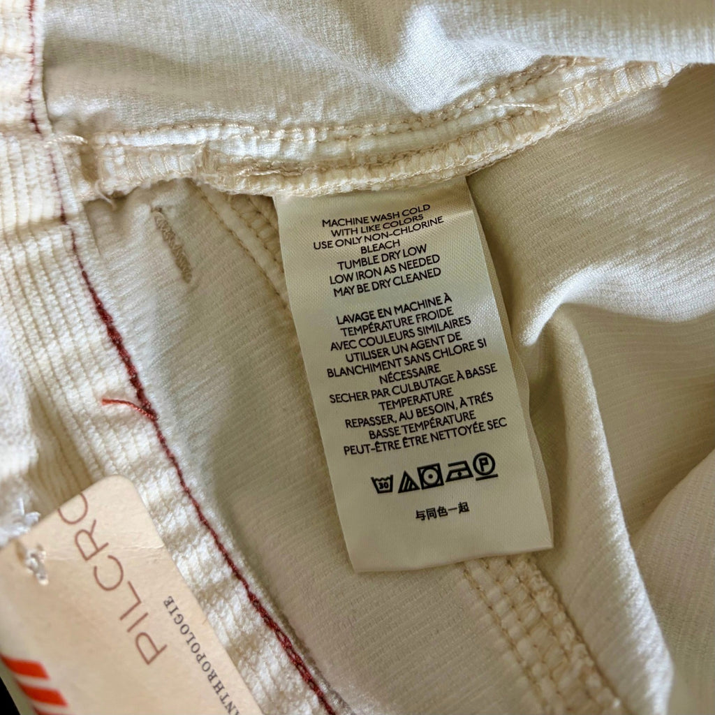 NEW!! Anthropologie PILCRO High Rise Slim Boyfriend Corduroy Pants Ivory Size 32