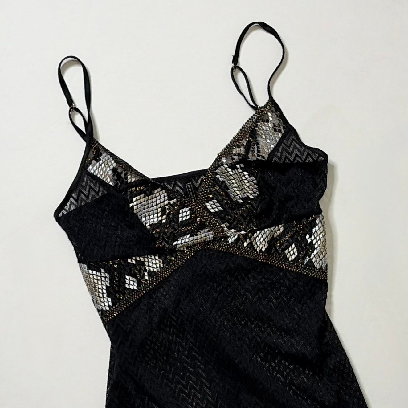INTIMISSIMI Snake Charmer Embroidered Bodysuit Chevron Lace Lingerie Small