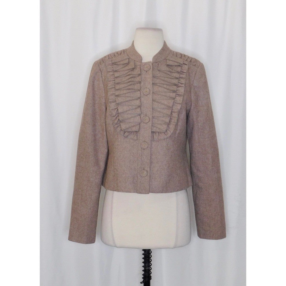 Anthropologie TABITHA Pleated As You Please Wool Blazer Jacket Pleats Size 8