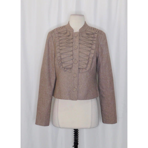 Anthropologie TABITHA Pleated As You Please Wool Blazer Jacket Pleats Size 8