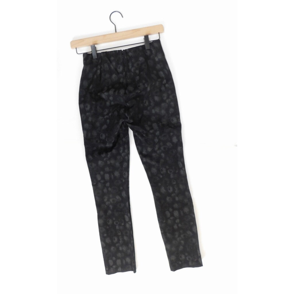RAG & BONE Simone Leopard Print Zip Pocket Pants Black Gray Animal Crop Size 0