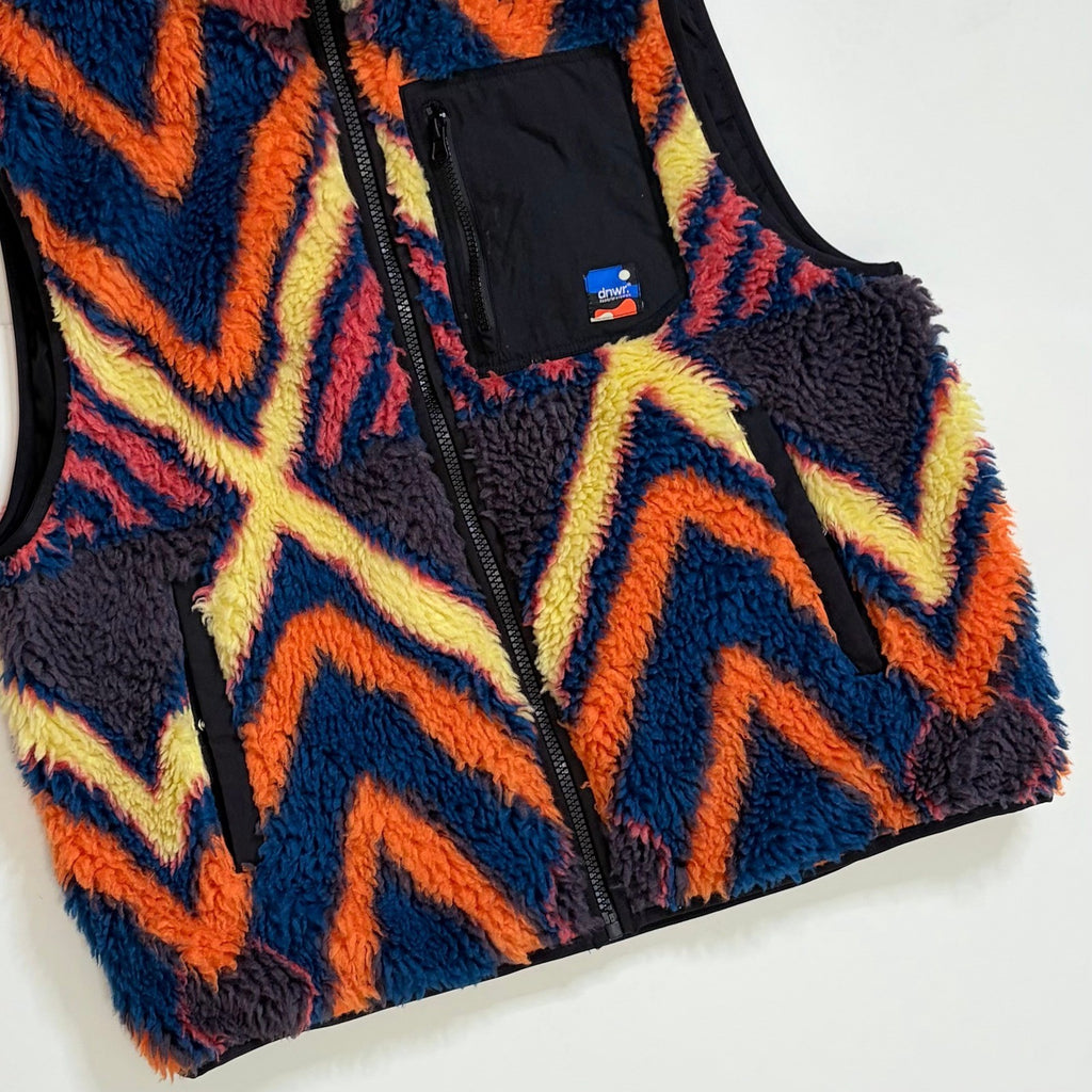 Men's ZARA DNWR Patterned Fleece Vest Teddy Sherpa Pockets Outdoors X-Large