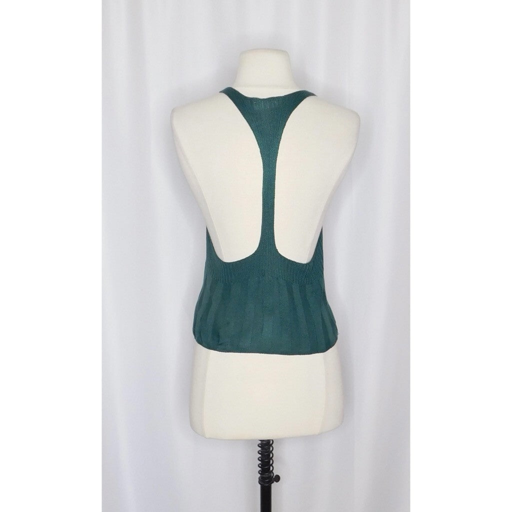 FREE PEOPLE Intimately Switch It Up Tank Cami Green Balsam Ribbed Knit Large