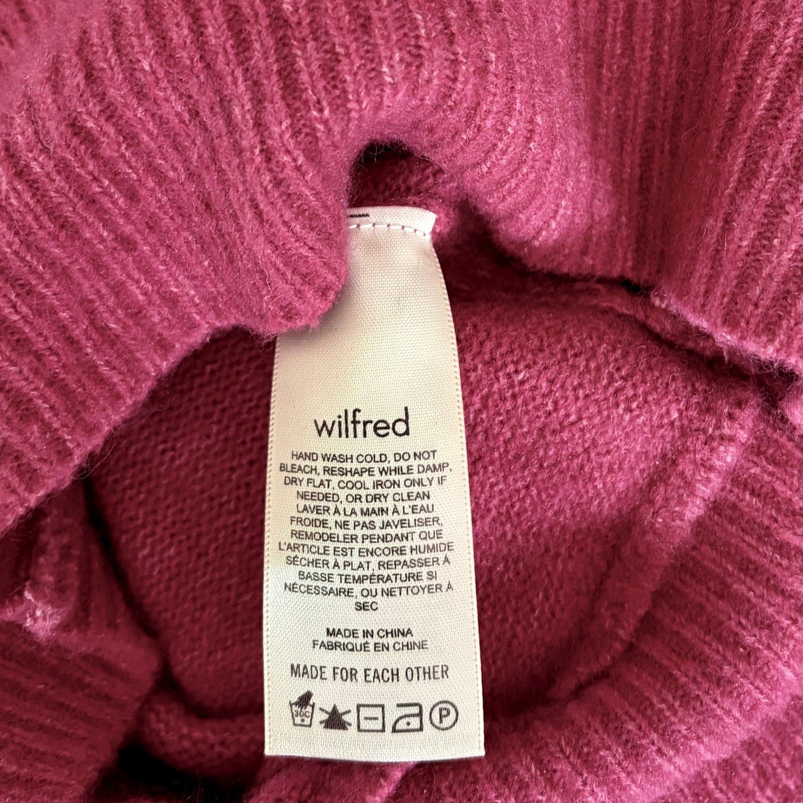 Aritzia WILFRED SoftSpoke Dear Sweater Relaxed V-Neck Wrap Wweater XXS XX-Small
