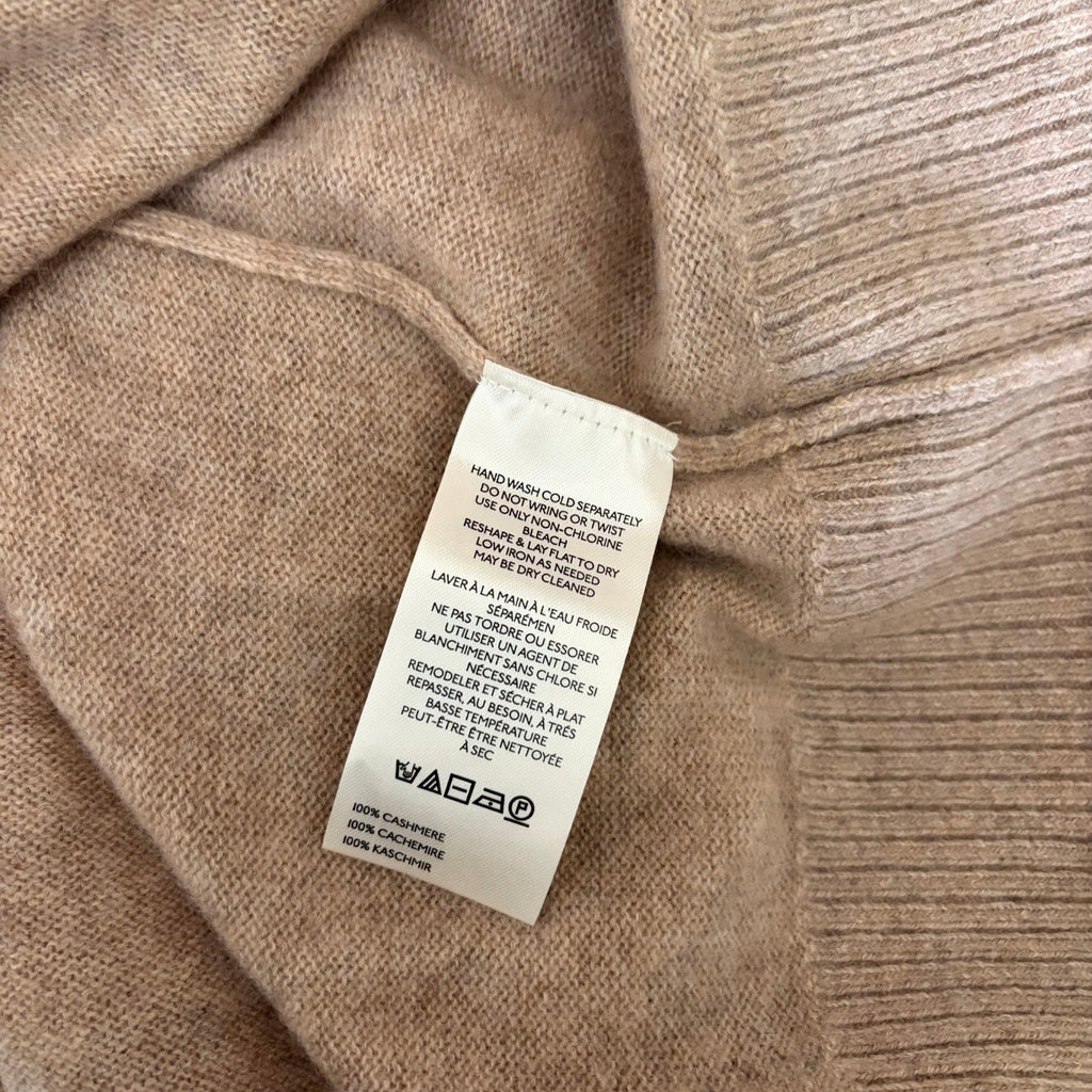 NWT!! FREE PEOPLE Eloura Cashmere Henley Sweater Solid Light Brown Tan X-Small