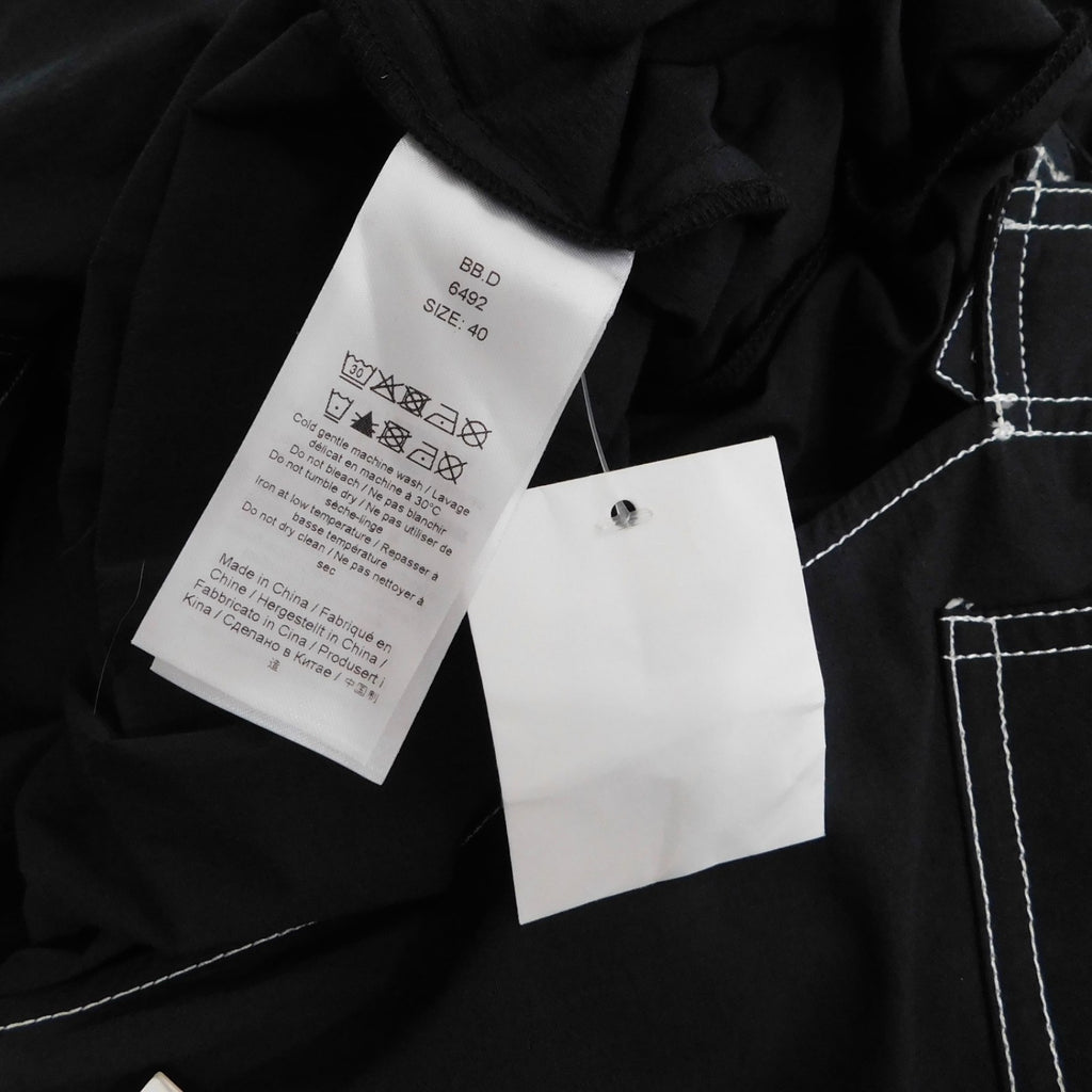 NWT!! GANNI Belted Contrast-Stitch Jumpsuit Black Cargo Pockets Organic Cotton 8