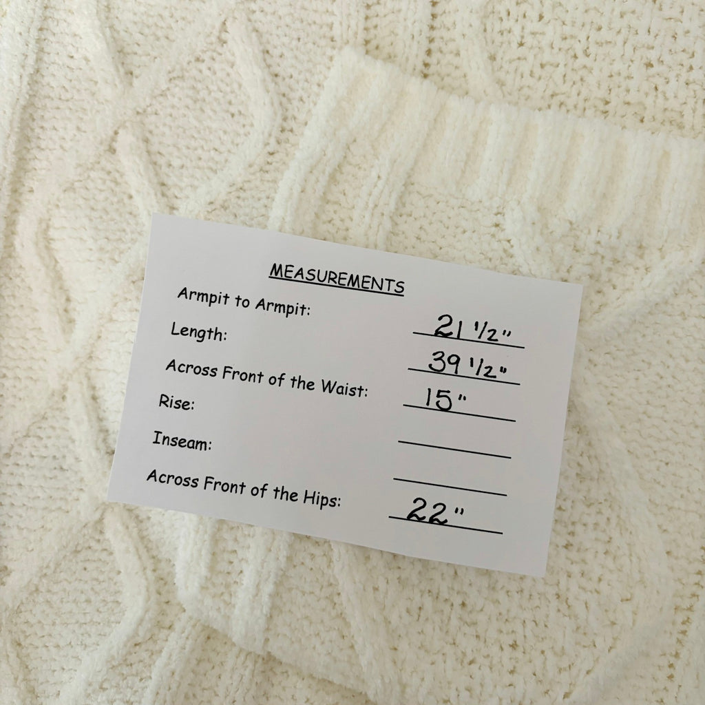 BEACH RIOT Rinna Chenille Robe Cream Cable Knit Belted Pockets X-Small Small