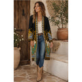 MAXSPORT Floral Duster Cardigan Sweater Wool Stripes Western Knitwear Medium