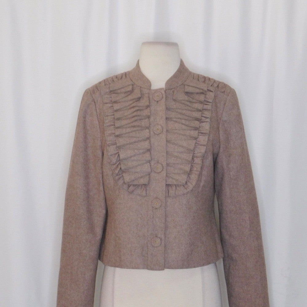 Anthropologie TABITHA Pleated As You Please Wool Blazer Jacket Pleats Size 8