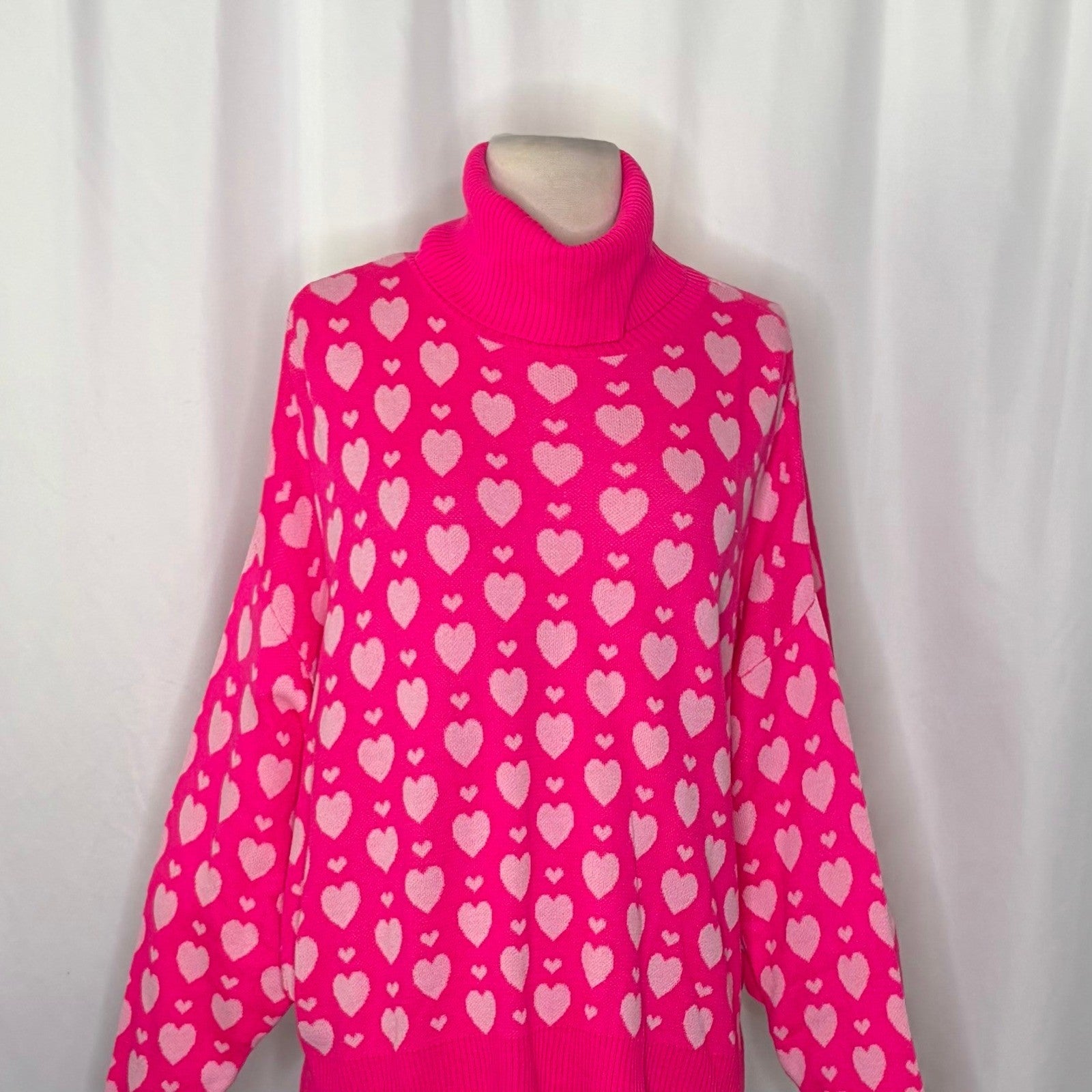 LILLY PULITZER Liggy Sweater Passion Fruit Pink Valentine Heart Jacquard Small