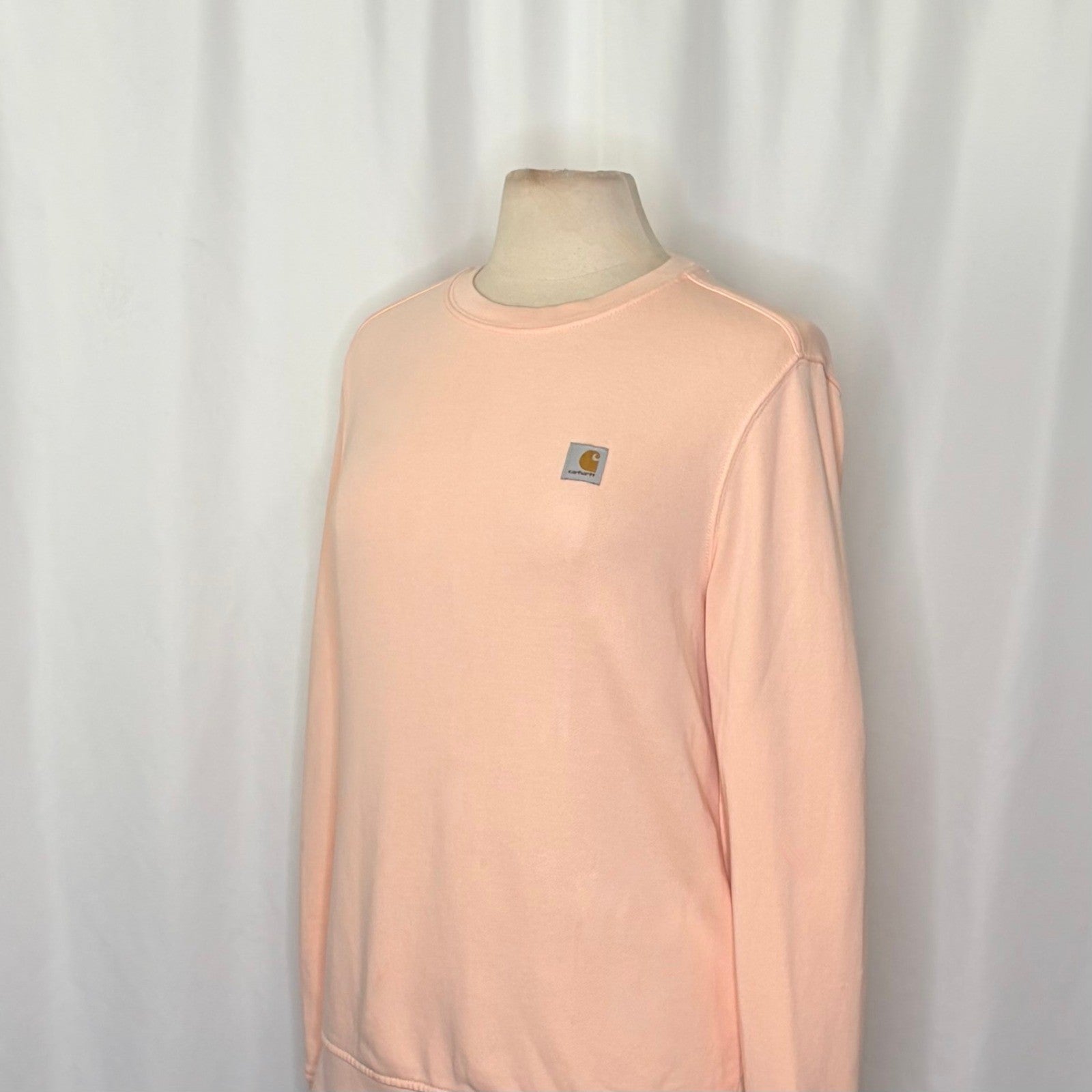 CARHARTT Relaxed Fit Sweatshirt Solid Light Peach Pink Pullover Crewneck Small