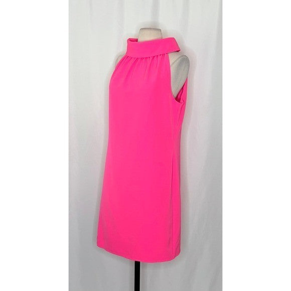 SAIL TO SABLE Hydra Hot Pink Cowl Portrait Neck Shift Dress Barbiecore Medium