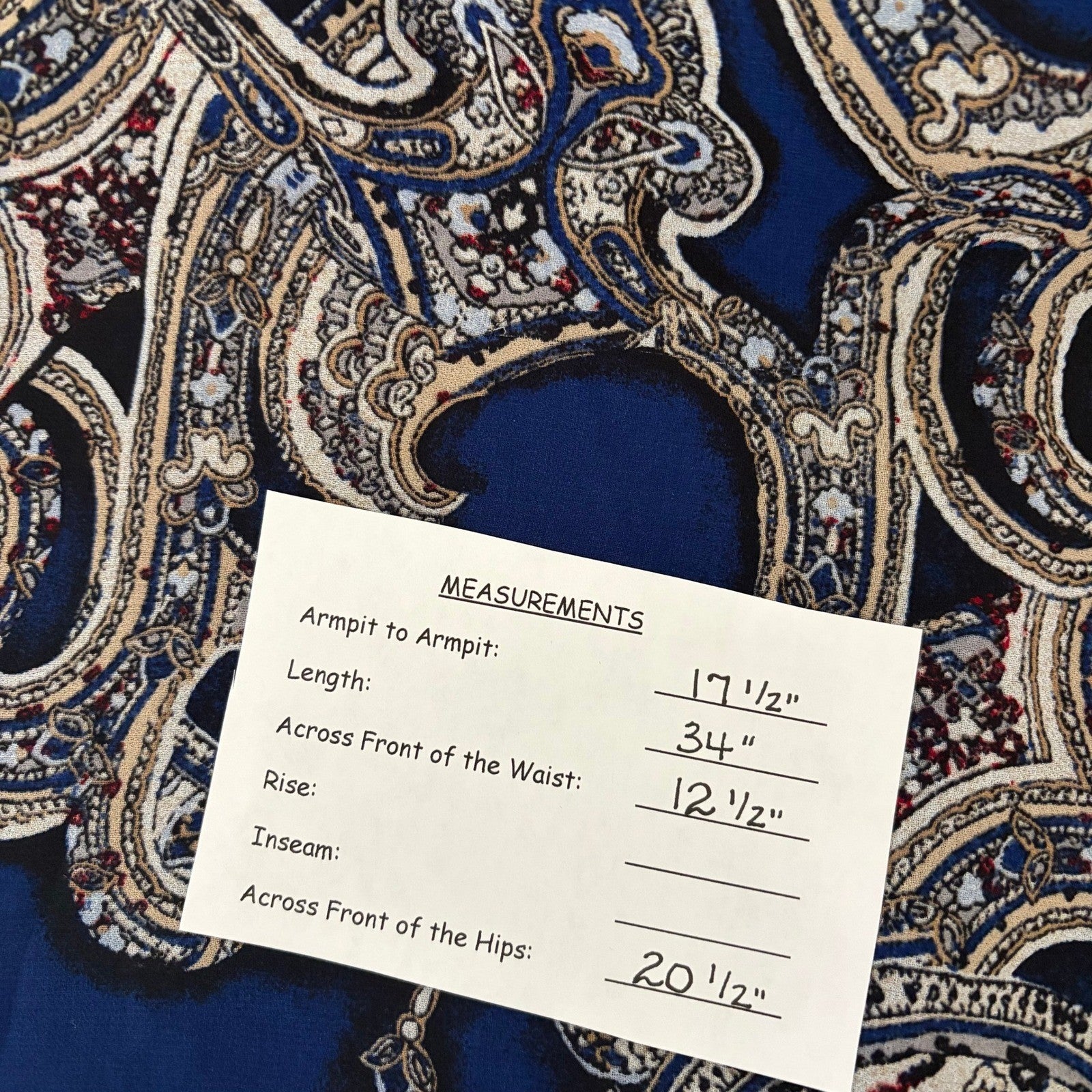 NEW!! WHBM Blue Paisley Smocked Waist Lace-Up Dress White House Black Market 0
