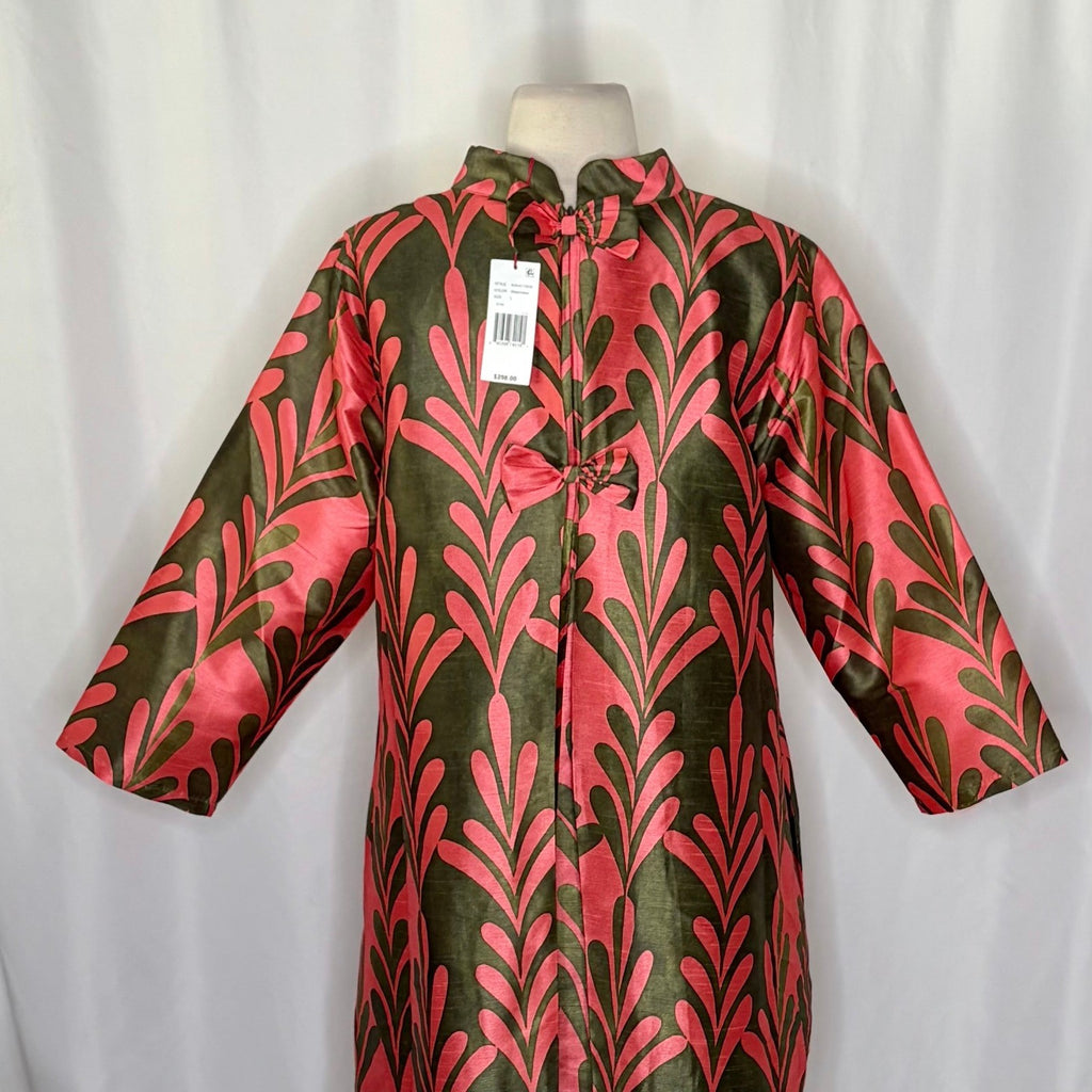 NWT!! FRANCES VALENTINE Diplomat Mini Dress Royal Palms Watermelon A-Line Large