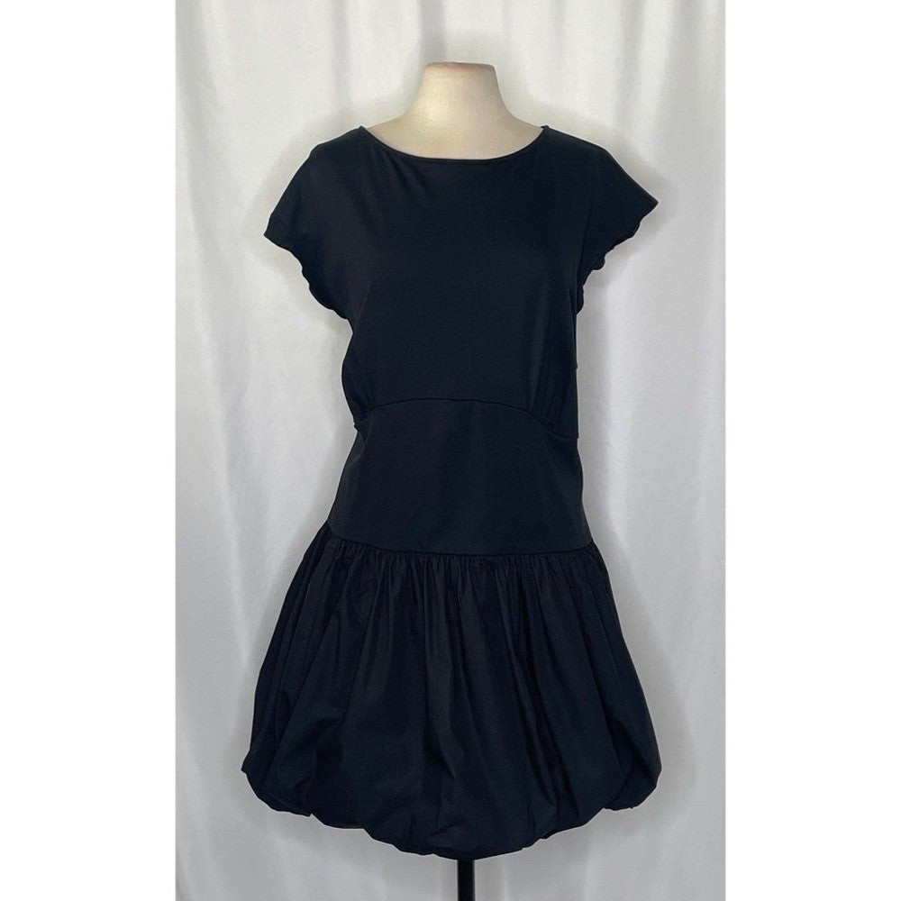 NWT!! J. CREW Bubble-Hem Mixy Dress Solid Black Mini Poplin Bubble Hem Preppy 3X