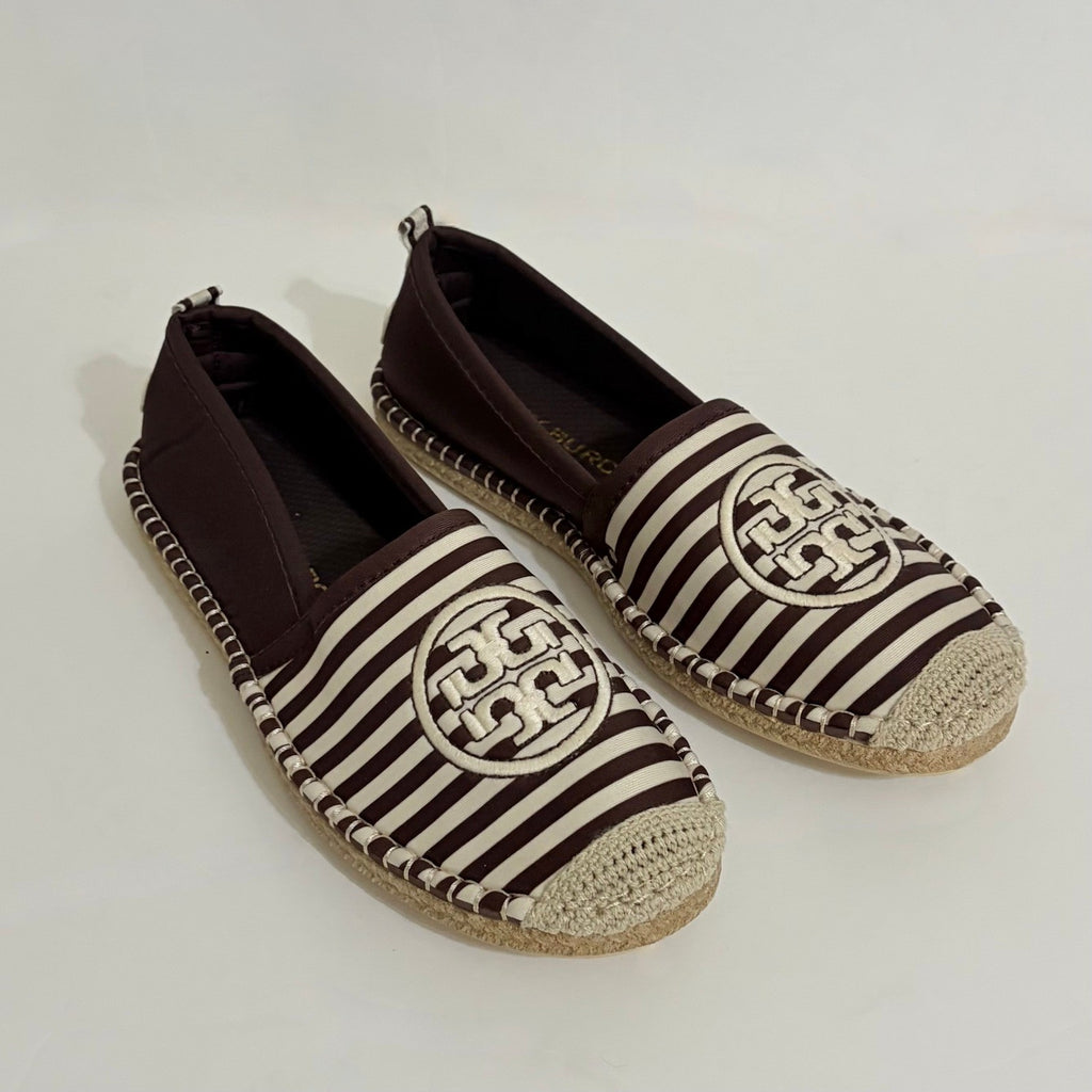 TORY BURCH x Sea Star Beachwear Espadrilles Brown Striped Shoes Size 10