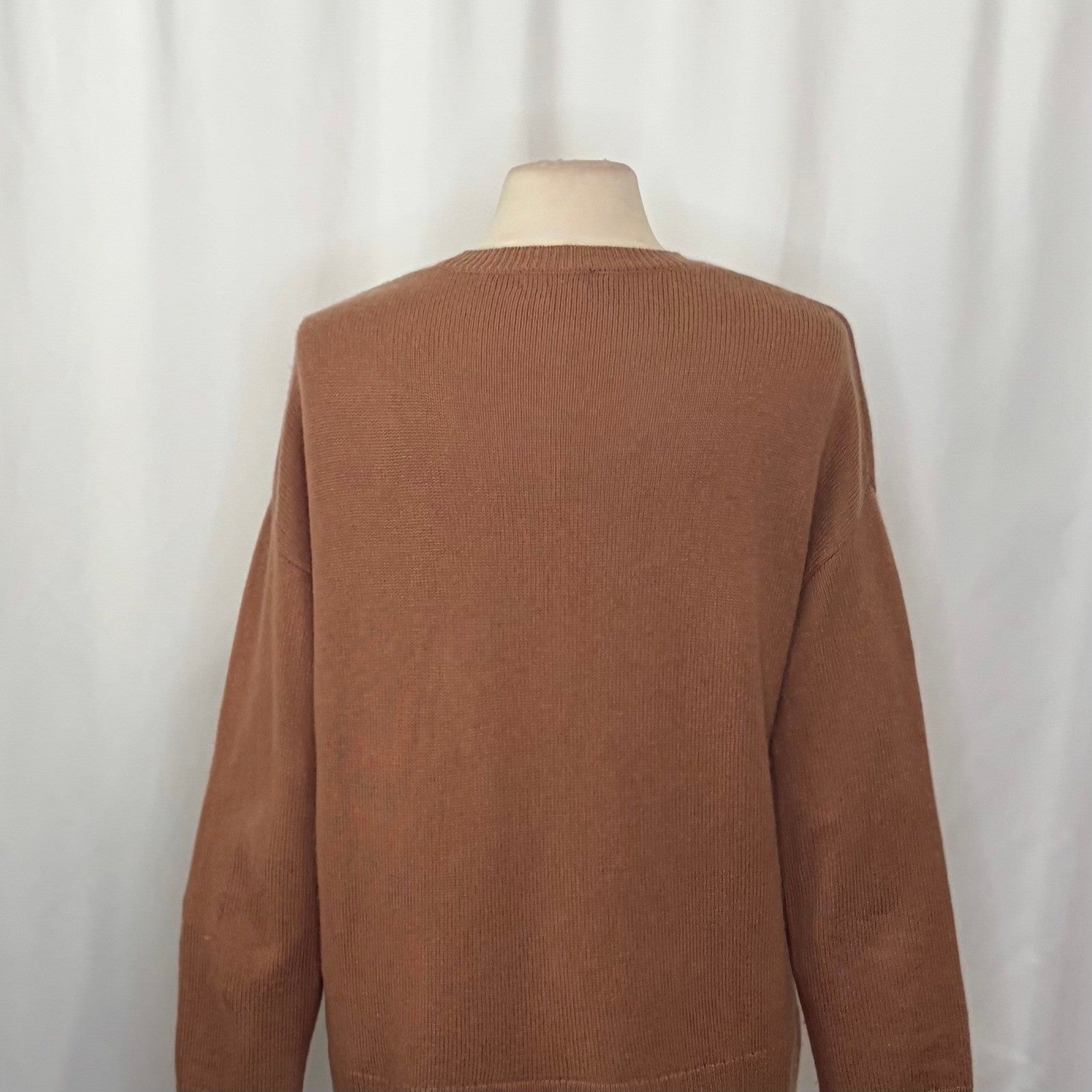SUMMERSALT The Luxe Cashmere Wool Sweater Button Detail Knit Pullover Medium