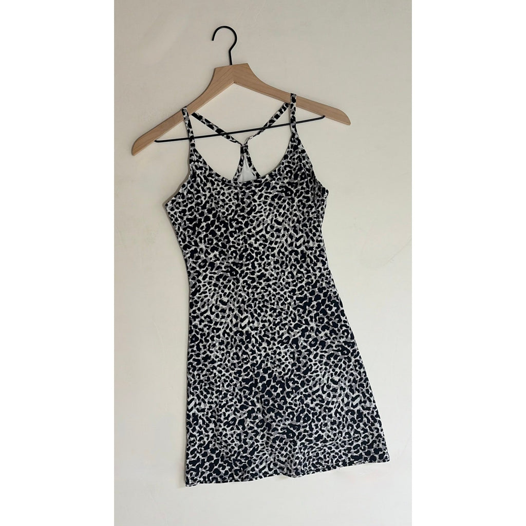 OUTDOOR VOICES The Exercise Dress Snow Leopard Animal Print Tank Shorts X-Small