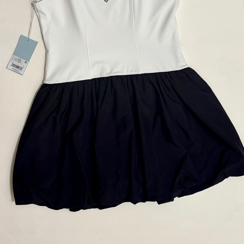 NWT!! ANTONIO MELANI Active Two Tone Bubble Hem Dress Mini Black White Large