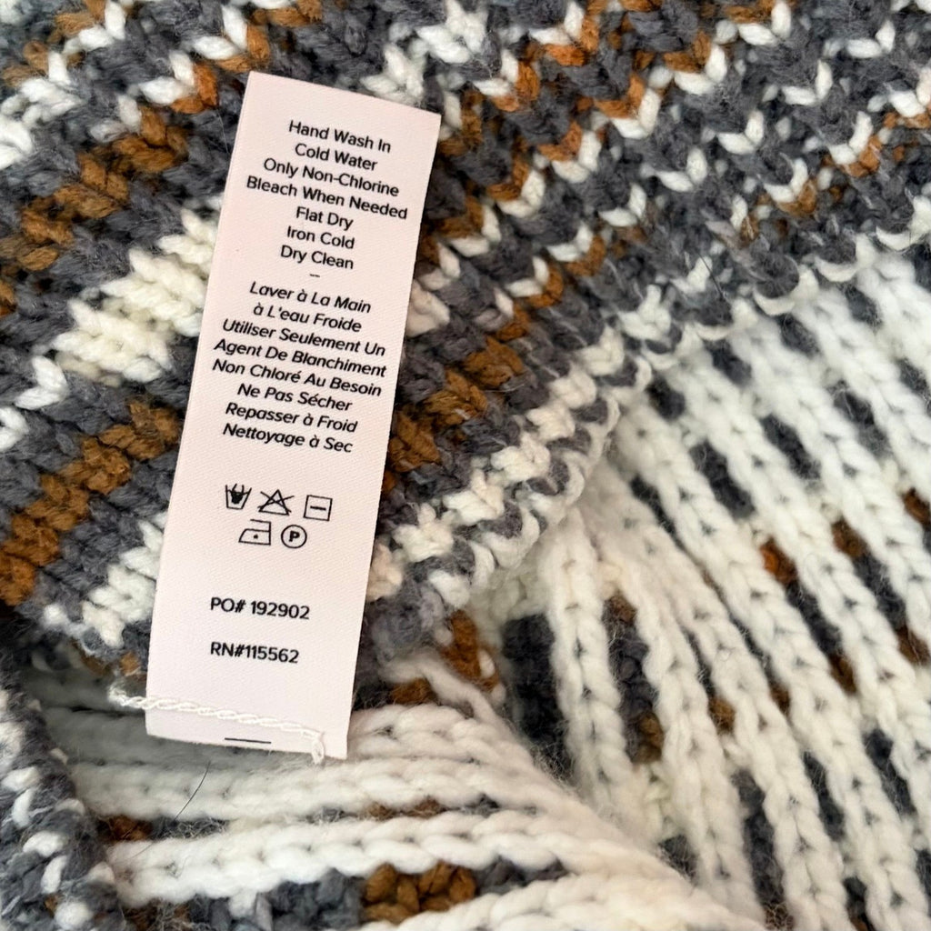 CINQ A SEPT Anabella Chunky Knit Cardigan Sweater Colorblock Space Dye Small