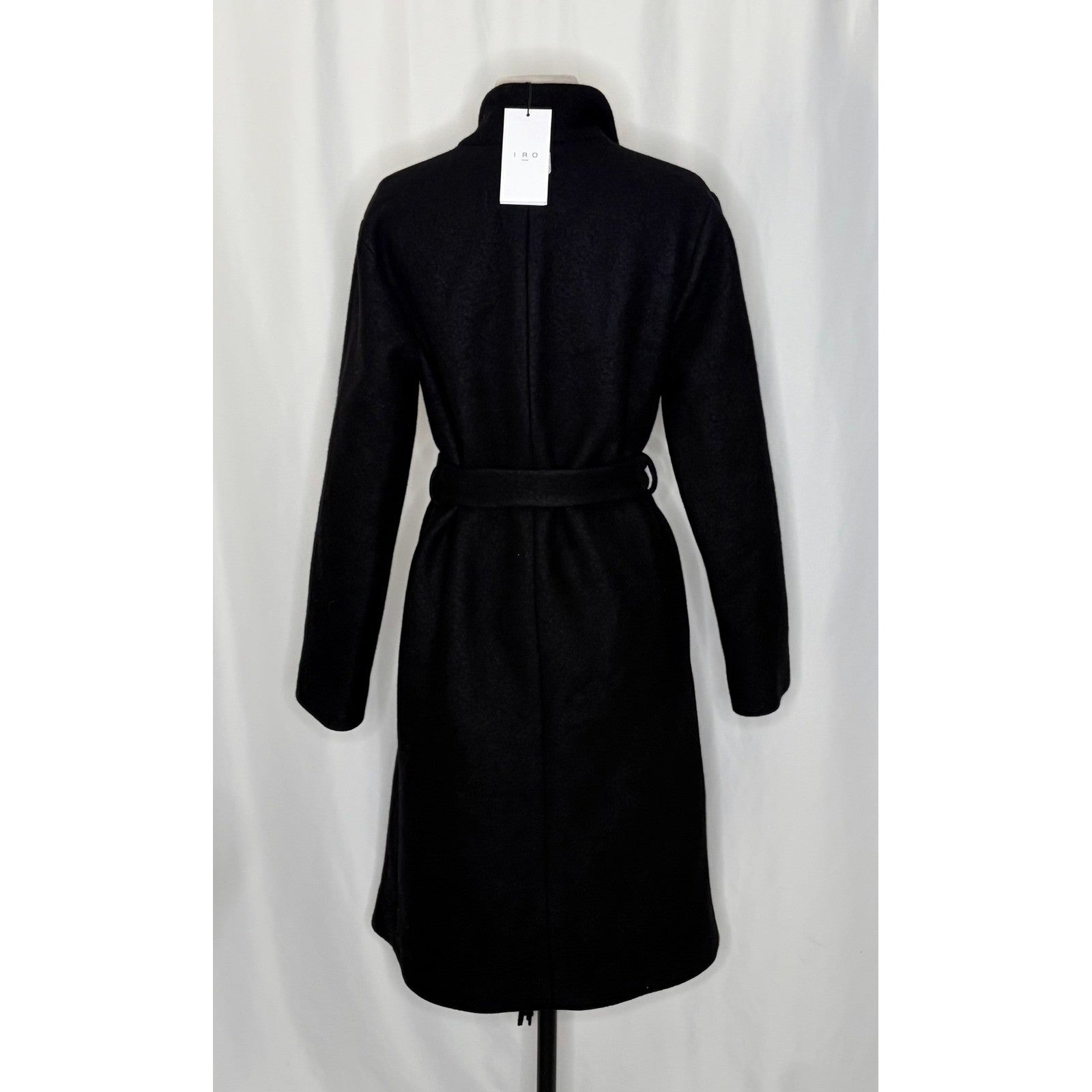 NWT!! IRO Nicky Wool Cashmere Blend Shawl Collar Long Sleeve Wrap Coat 36 Small