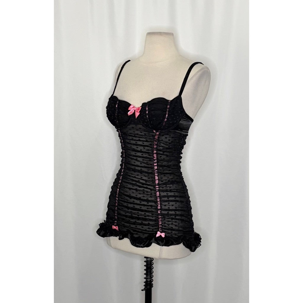 Vintage VICTORIA'S SECRET Merrywidow Sexy Little Things Bustier Slip Ruched 34C