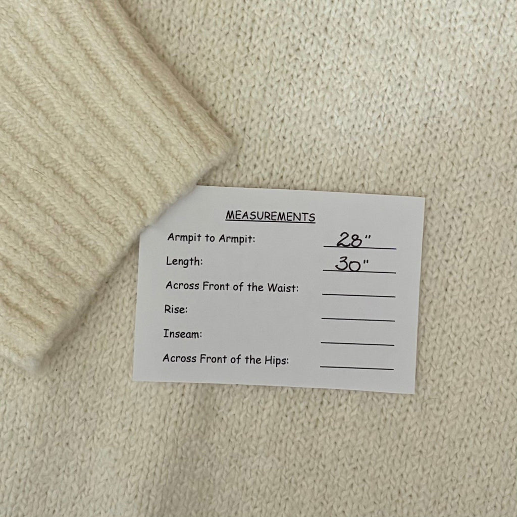 FREE PEOPLE Brookside Tunic Sweater Ivory Slouchy Solid Knitwear Scoop Large