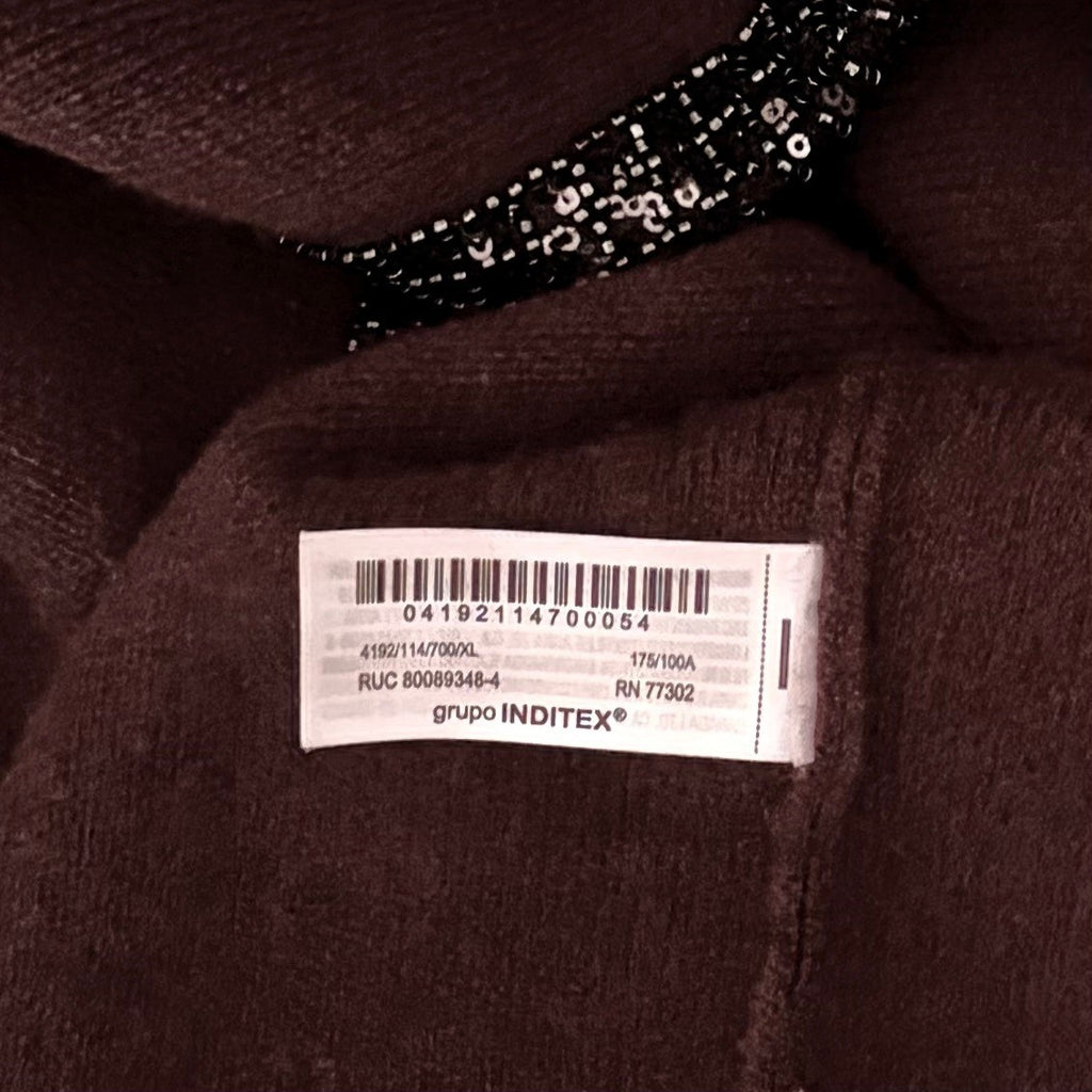 ZARA Wool Beaded Cardigan Sweater Knitwear Embellished Cropped Solid X-Large