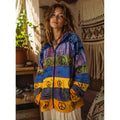 RISING INTERNATIONAL Hooded Peace Sign Tie Dye Jacket Hood Colorful X-Large