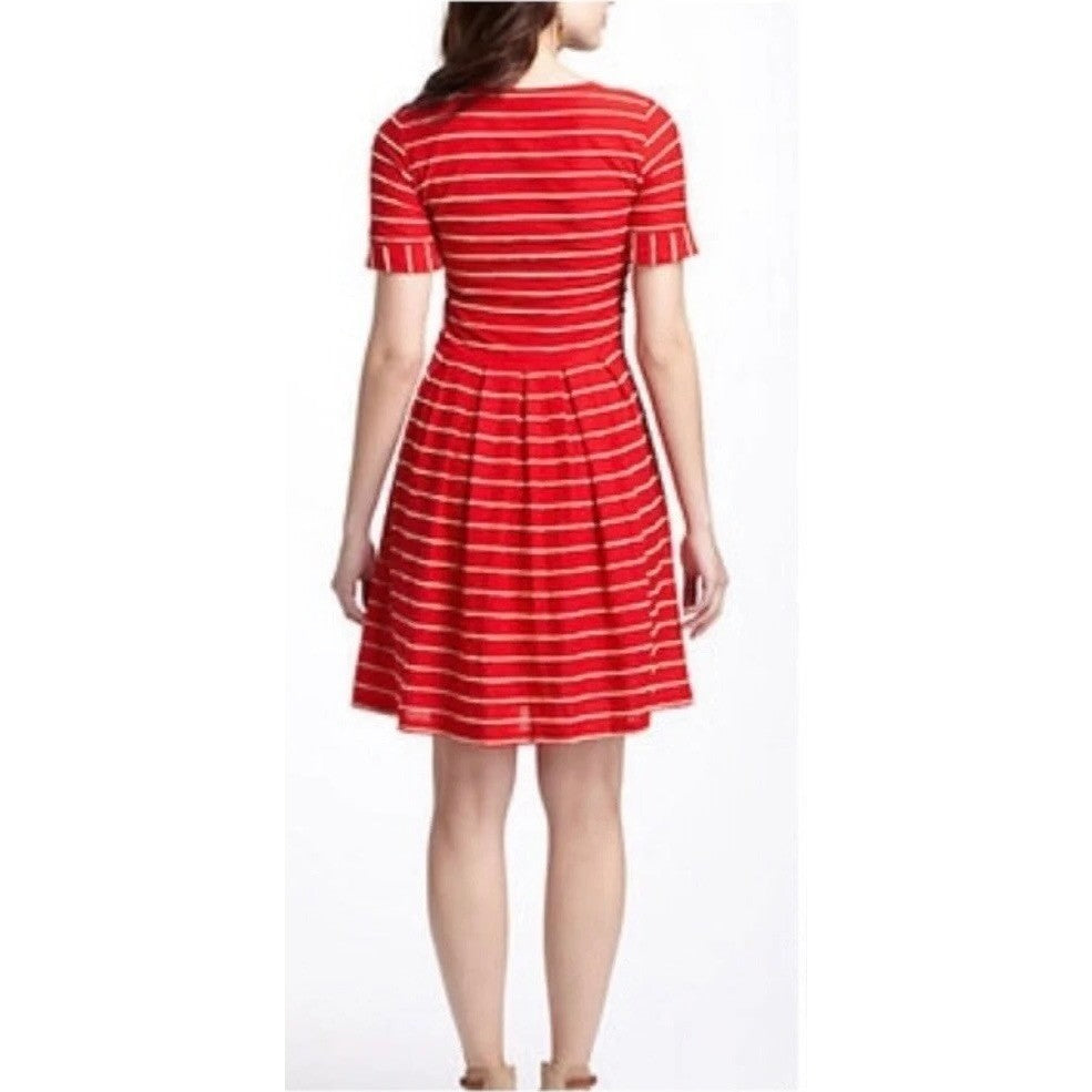 Anthropologie BORDEAUX Taylor Swift Zooey Deschanel Red Scalloped Dress Medium