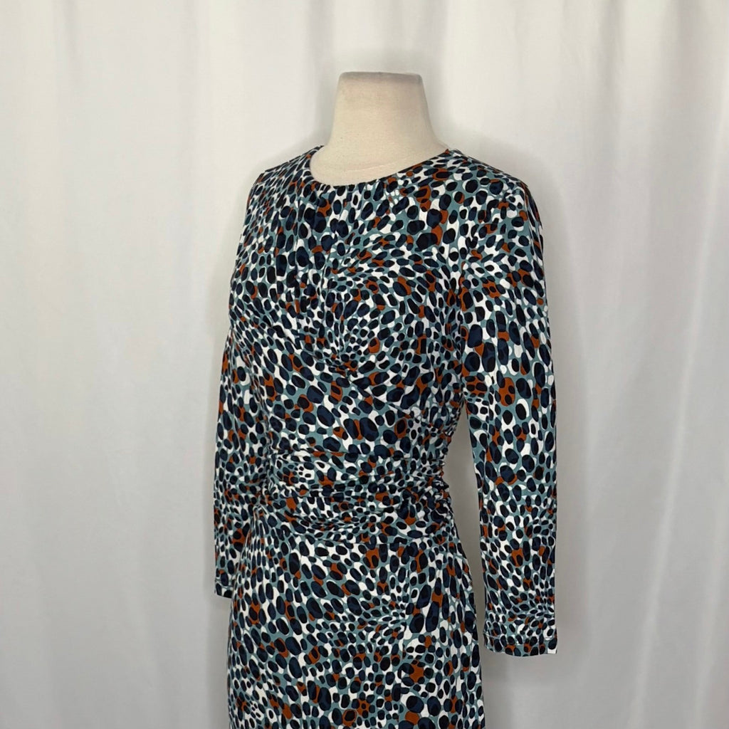 NWT!! HOBBS London Jemma Jersey Dress Green Multi Animal Print Knit US Size 6