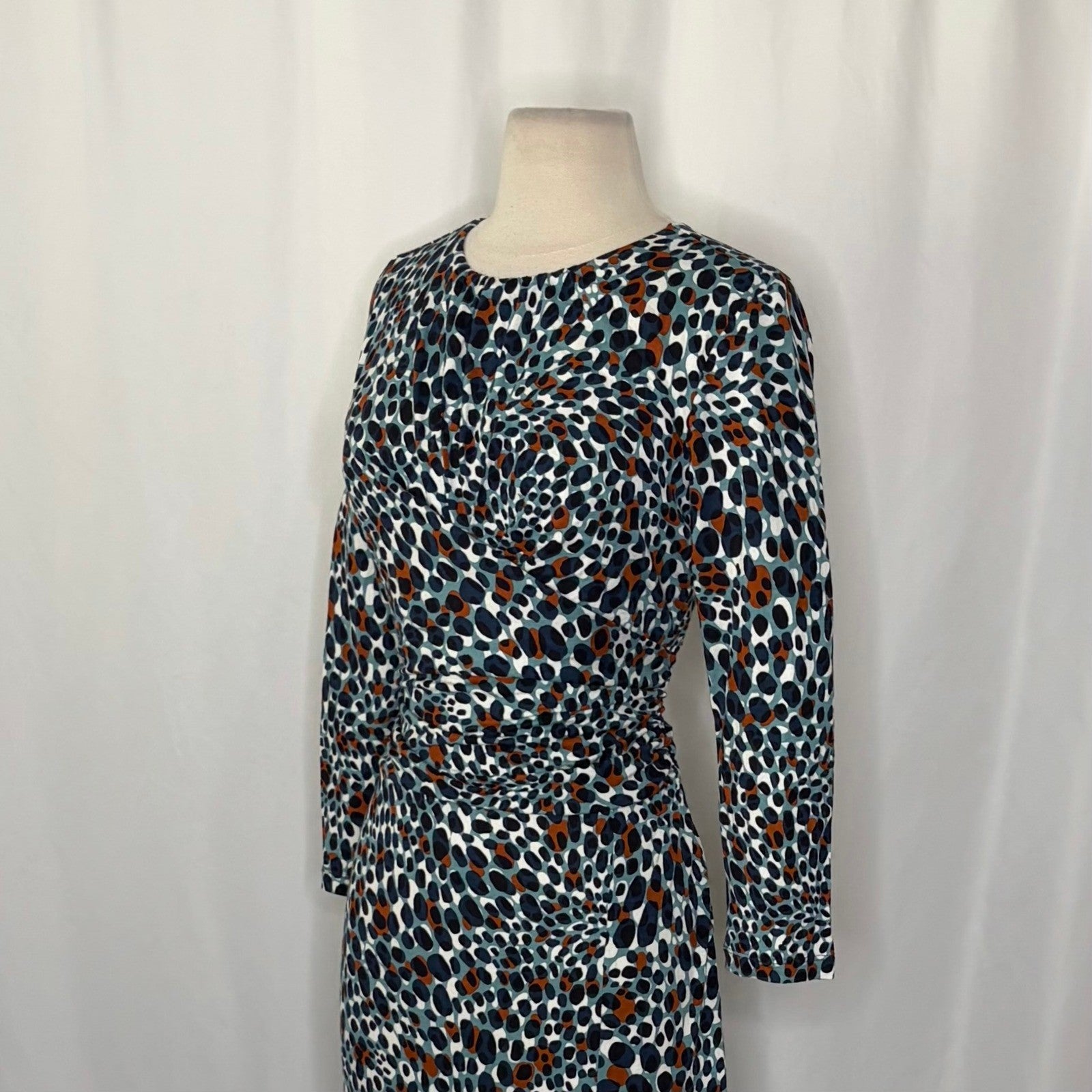 NWT!! HOBBS London Jemma Jersey Dress Green Multi Animal Print Knit US Size 6
