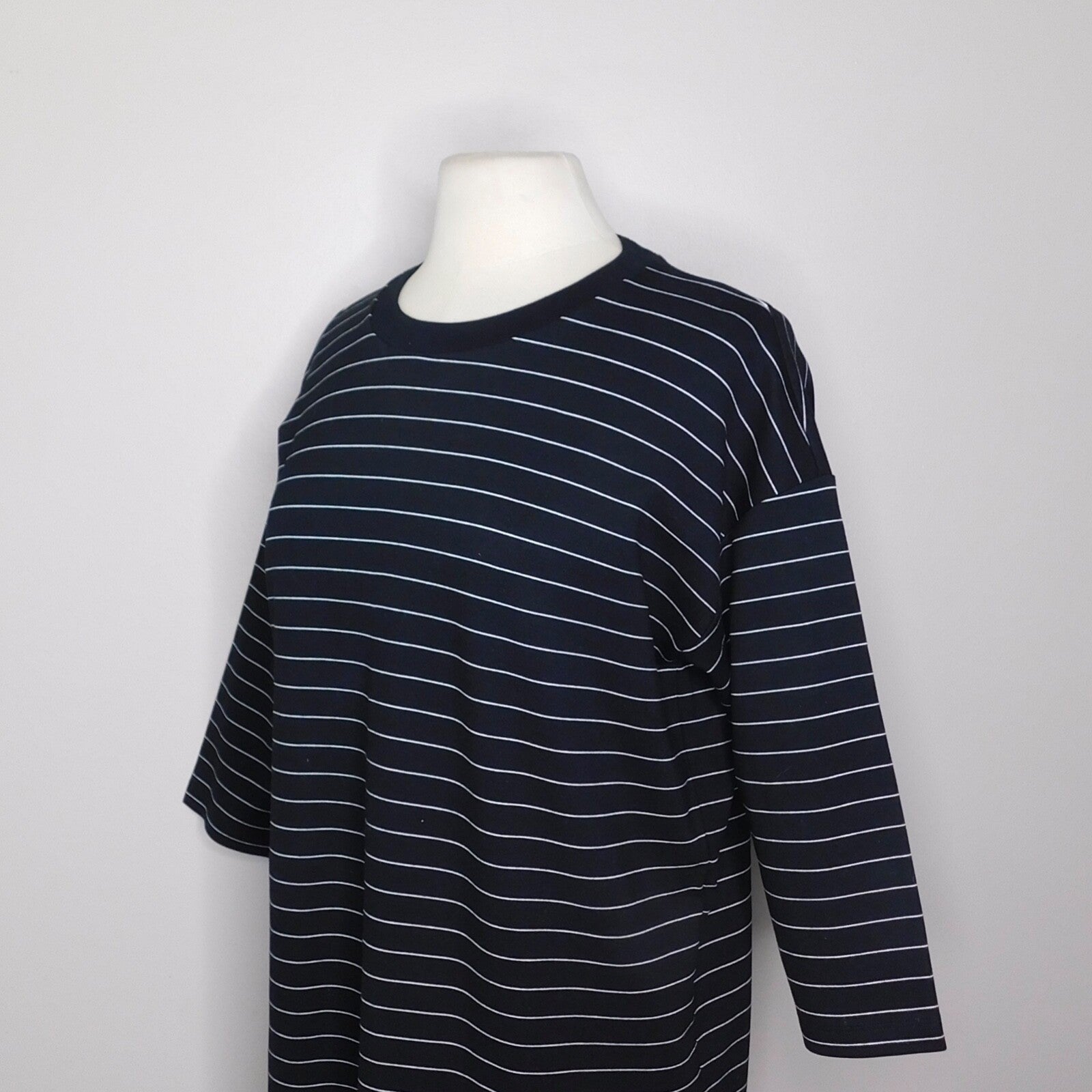 & OTHER STORIES Striped T-Shirt Dress Black & White Knit Pullover Stripe Size 4