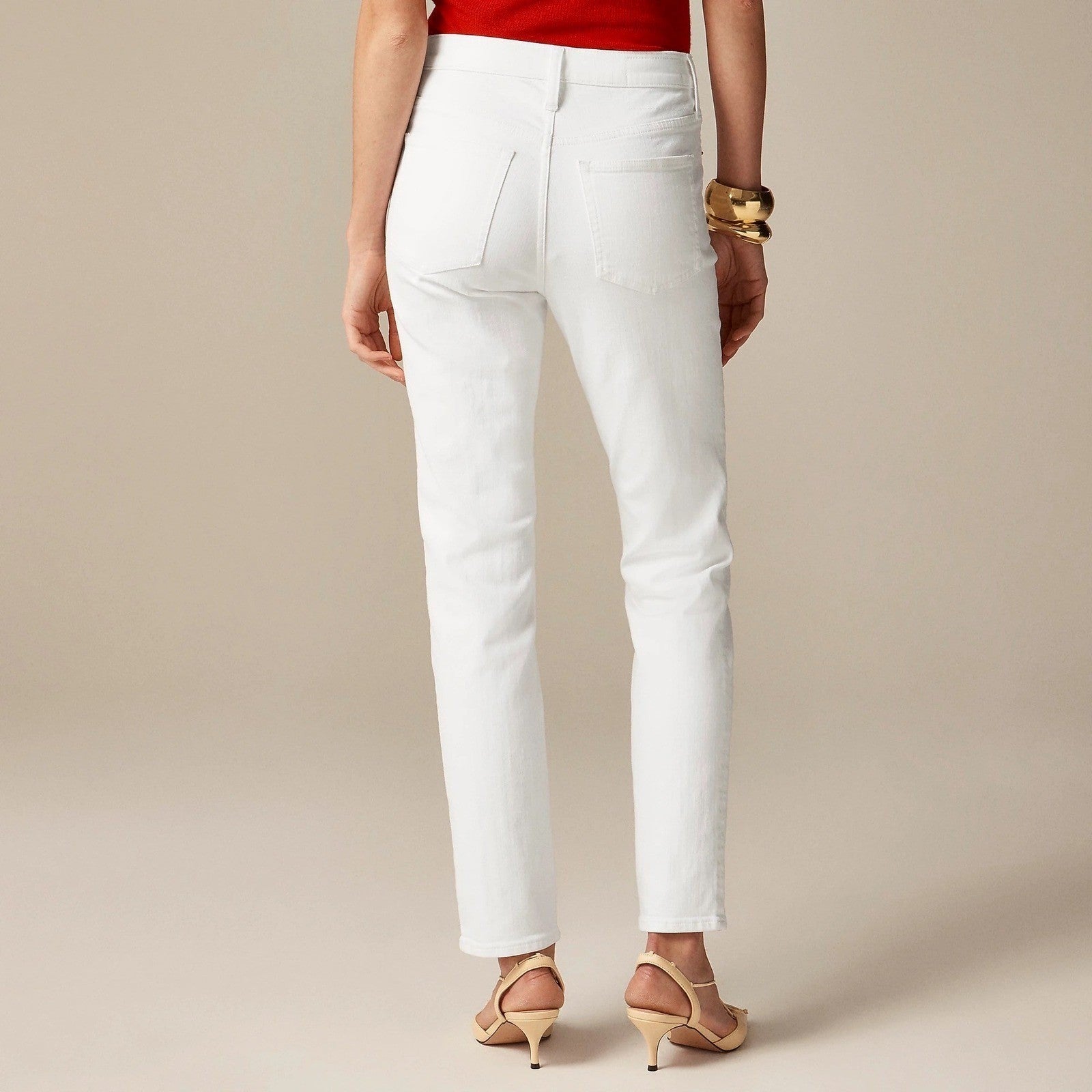 NWT!! J. CREW White Slim Jeans '03 2003 Stretch Solid White High Rise Size 29