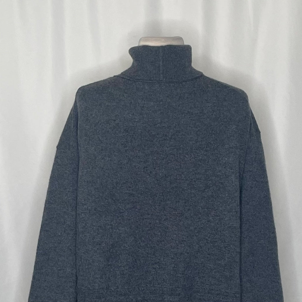 Inhabit NHBT Cashmere Rib Hem Turtleneck Sweater Charcoal Gray Size P X-Small