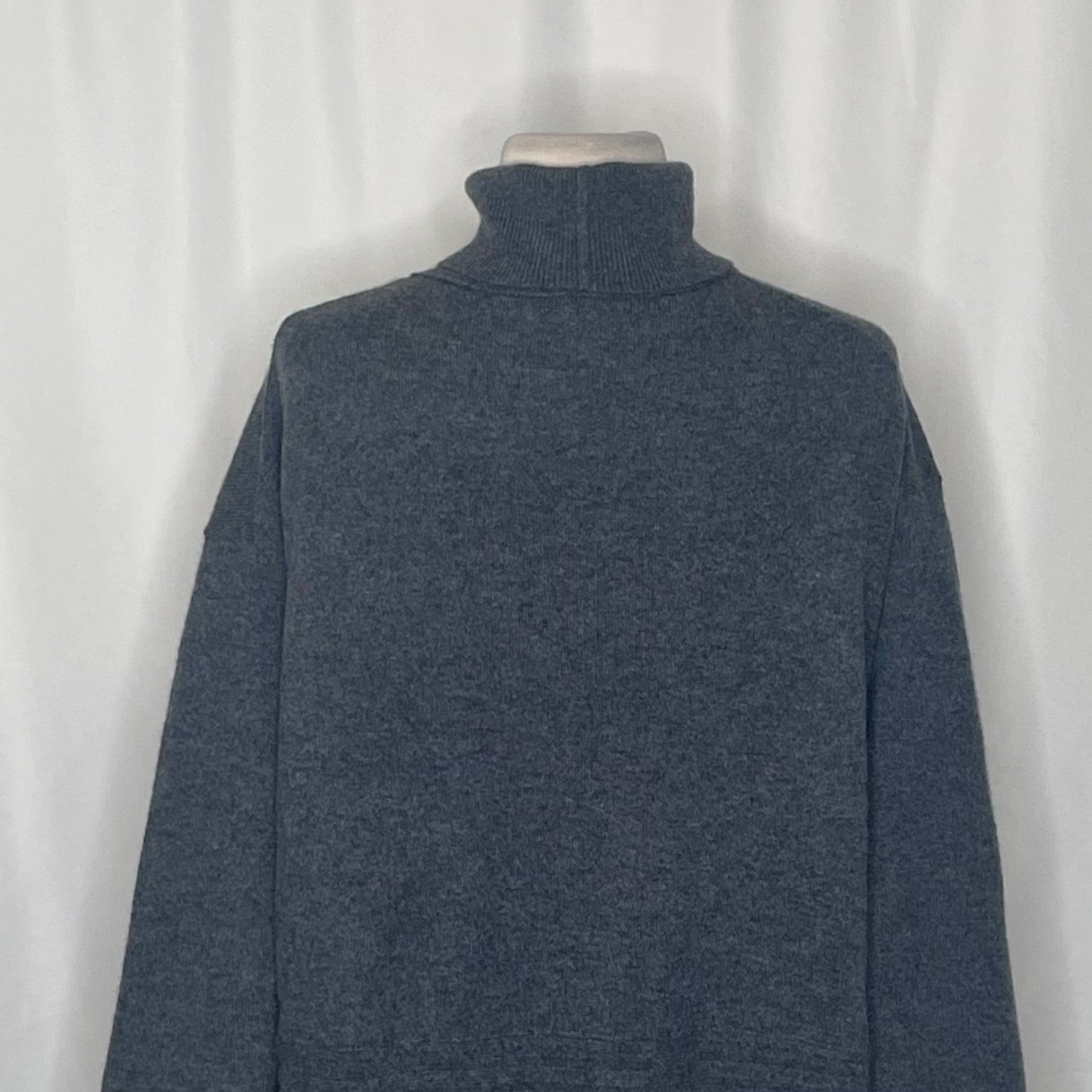Inhabit NHBT Cashmere Rib Hem Turtleneck Sweater Charcoal Gray Size P X-Small