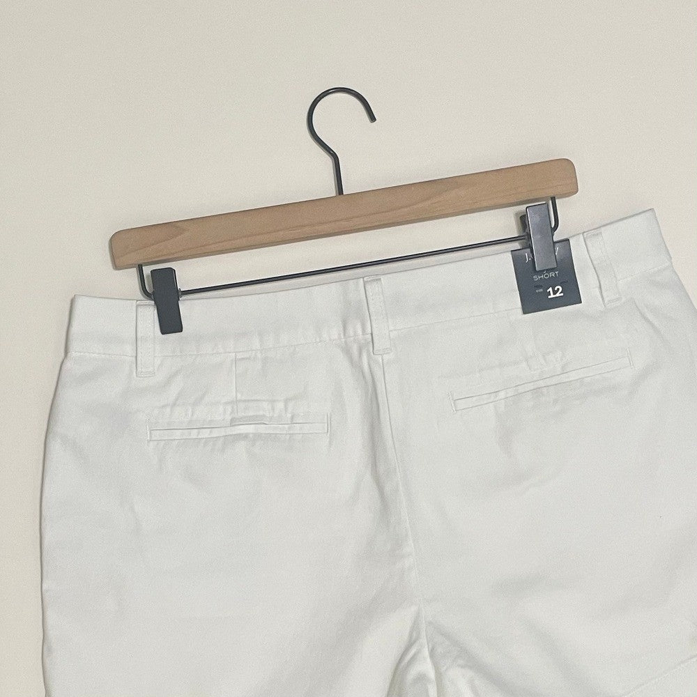 NWT!! J. CREW Factory 5" Classic Chino Shorts Solid White Pockets Preppy 12