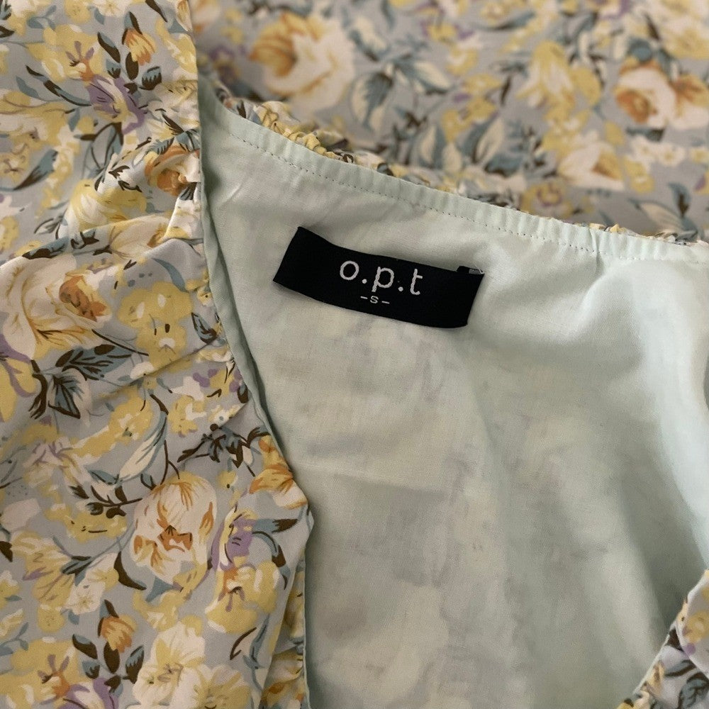 O.P.T. Kate Floral Ruffled Midi Dress One Pretty Time Pockets Ruffles Small