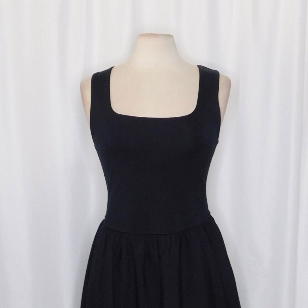 NWT!! J. CREW Black Drop-Waist Mixy Dress Tank Midi Dropwaist XST X-Small Tall