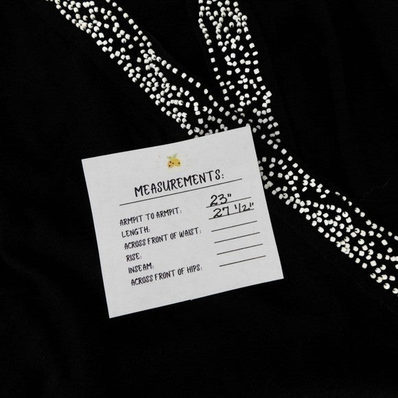 Anthropologie LEIFNOTES Twirled Trim Beaded Kimono Cardigan Sweater Black Small