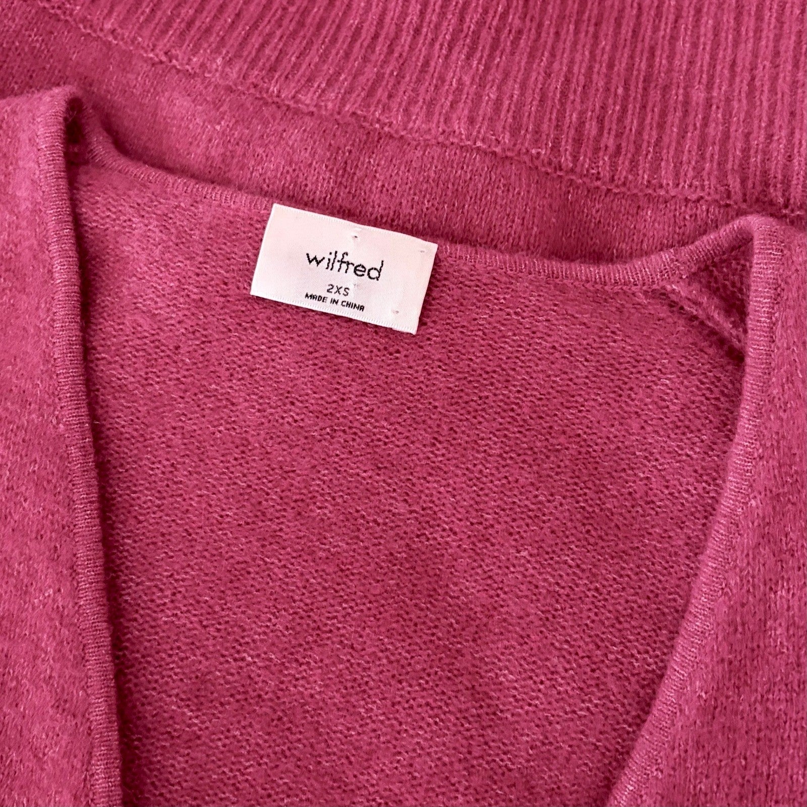Aritzia WILFRED SoftSpoke Dear Sweater Relaxed V-Neck Wrap Wweater XXS XX-Small