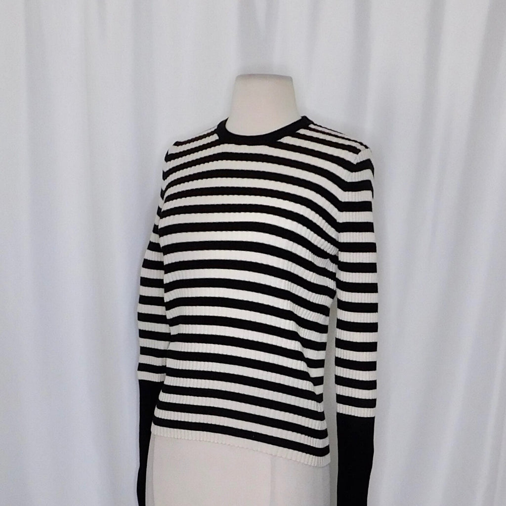 ATM Anthony Thomas Melillo Striped Ribbed Knit Merino Wool Sweater Large