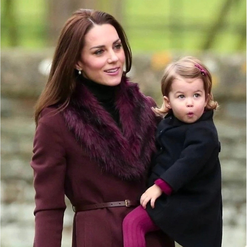 WHBM Burgundy Long Coat Removable Faux Fur Collar White House Black Market XS