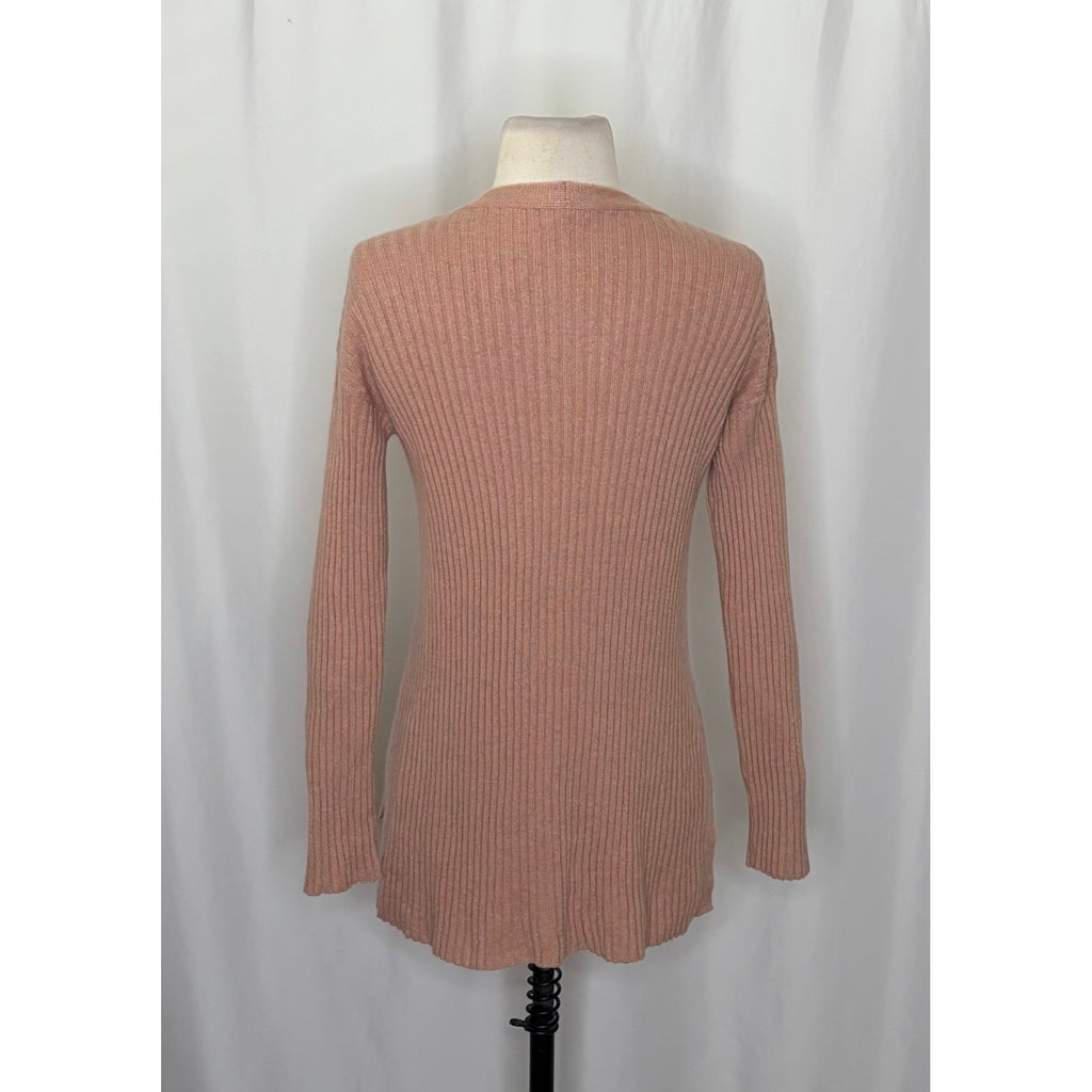 EILEEN FISHER Rose 100% Cashmere Ribbed Knit Jumper Sweater V-Neck Small Petite
