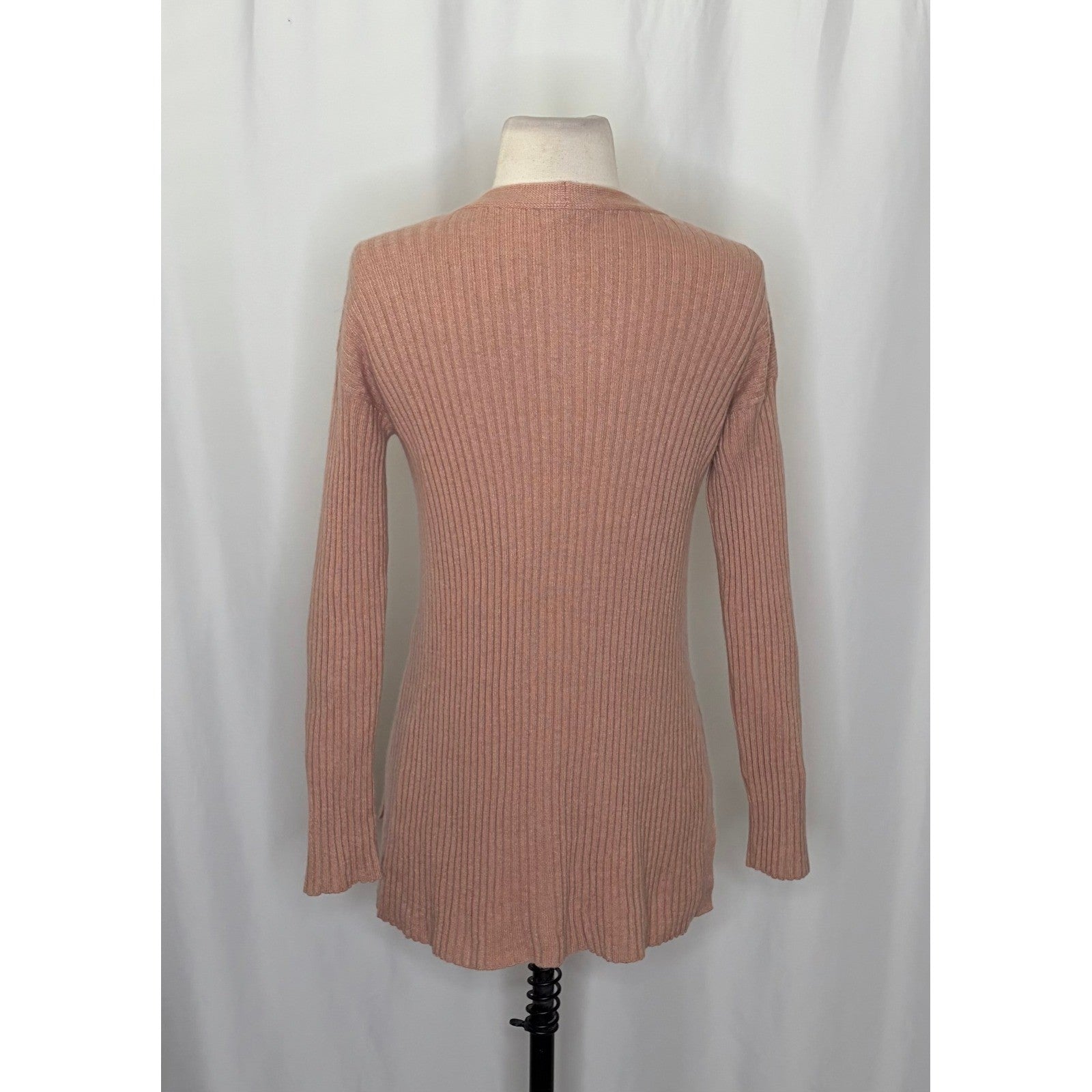 EILEEN FISHER Rose 100% Cashmere Ribbed Knit Jumper Sweater V-Neck Small Petite