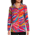 NEW!! JOHN MARK Eyelet Embroidered Watercolor Wave Print Buttondown Size 3X