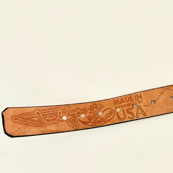 Unisex JON WYE Leather Paisley Belt Western Retro Made in USA Men Women 46"