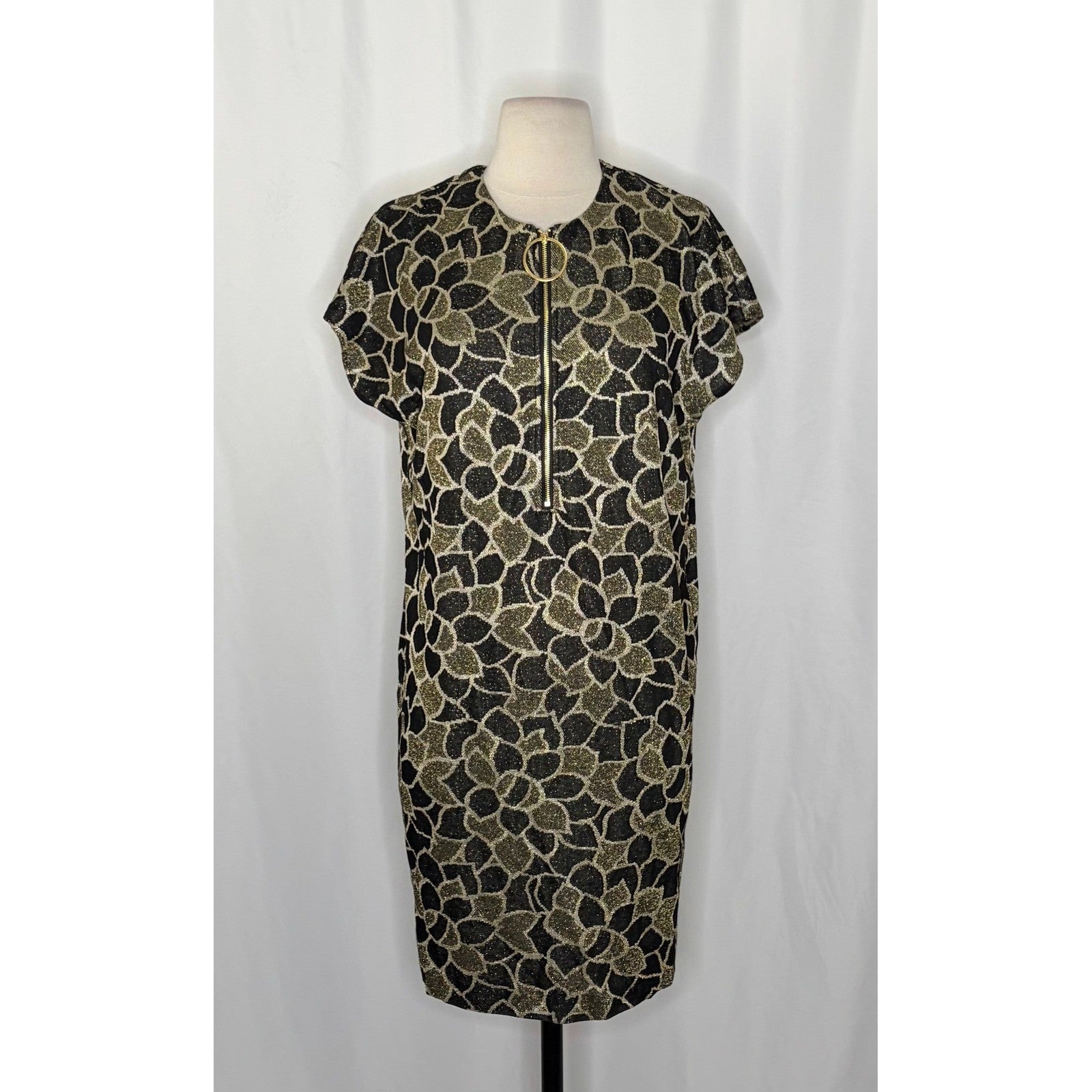NWT!! TRINA TURK Hasil 2 Short-Sleeve Shift Dress Vacation Party Glam Medium