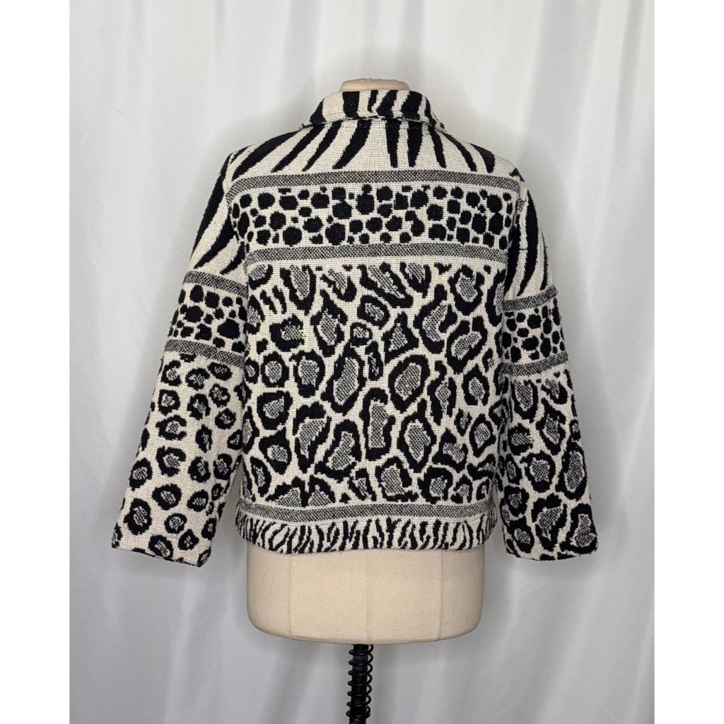Vintage PAINTED PONY Animal Print Jacket Cropped Cottagecore Western Medium