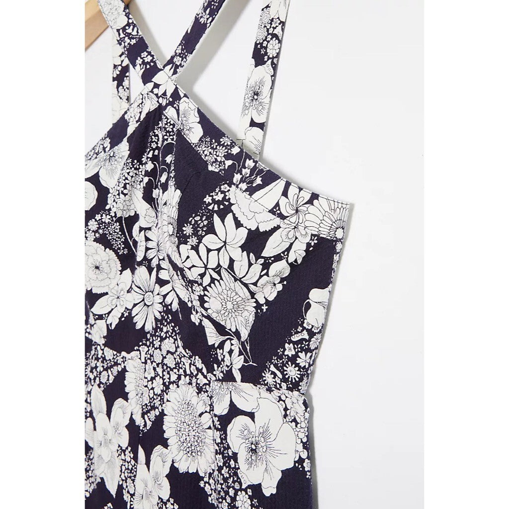 NWT!! Anthropologie MAEVE Magda Halter Jumpsuit Retro Floral Wide Legs Size 24W